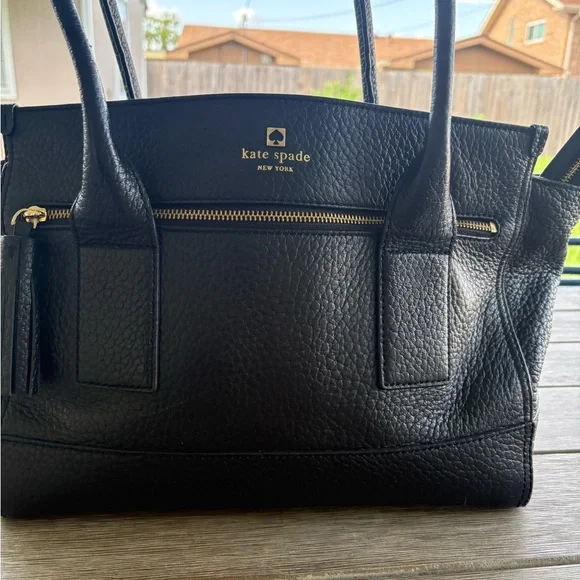 Kate Spade Black Leather Shoulder Bag - Picture 1 of 10